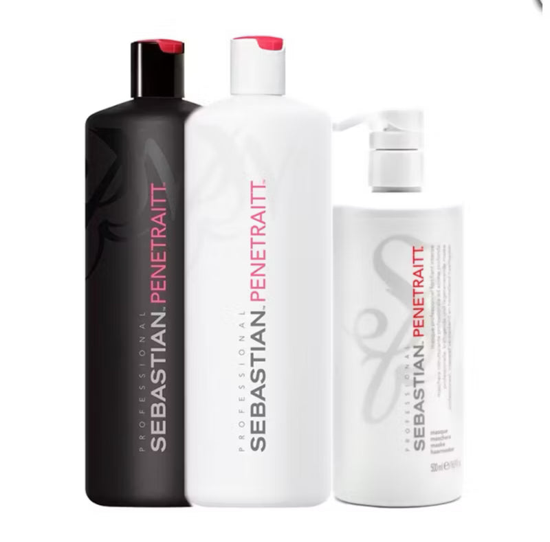 Kit Sebastian Penetraitt Shampoo 1L + Condicionador 1L + Máscara 500ml