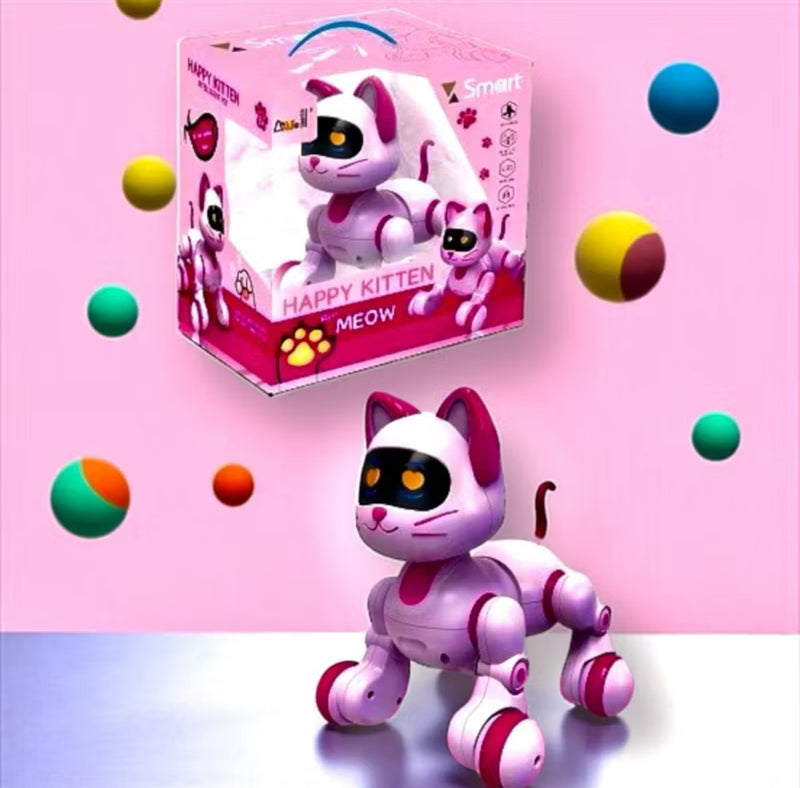 Gatinho robô com controle remoto..cheio de graça late -anda-senta e musical 🎵