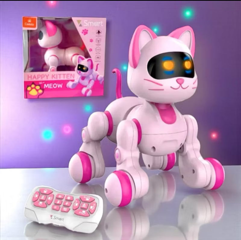 Gatinho robô com controle remoto..cheio de graça late -anda-senta e musical 🎵